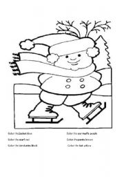 English Worksheet: winter coloring sheet