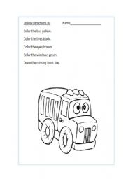 English Worksheet: directions