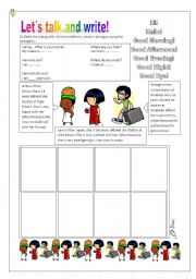 English Worksheet: Grettings