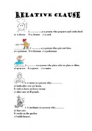 English worksheet: relative clause