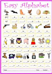 English Worksheet: Easy Alphabet