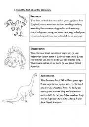 English Worksheet: Dinosaurs