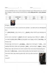 English Worksheet: Review of simple past and past continuous