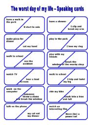 English Worksheet: The Worst Day of My Life - 60 Speaking Cards