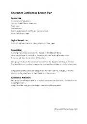English Worksheet: Character Confidence Lesson Plan