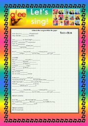 English Worksheet: GLEE SERIES  SONGS FOR CLASS! S01E02  TWO SONGS  FULLY EDITABLE WITH KEY!