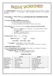 English Worksheet: PASSIVE WORKSHEET