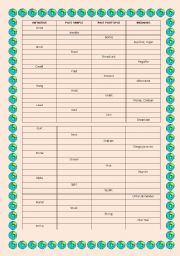 English Worksheet: Irregular verbs test