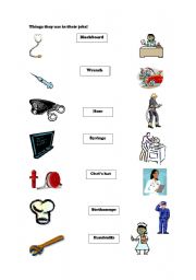 English Worksheet: Jobs and tools