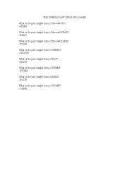 English Worksheet: Simple Past Spelling Game