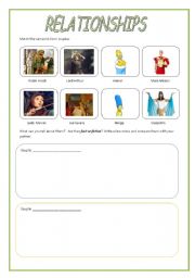 English Worksheet: Relationships: friends and love