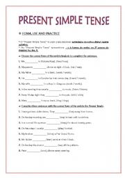English Worksheet: Present Simple - form, use and practice. Third of a series for training classes.