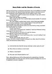 English worksheet: harry potter and the chamber of secrets