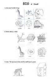 English Worksheet: Big x Small