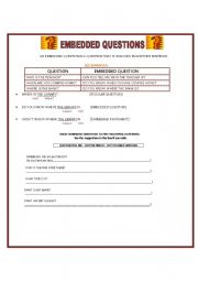 English worksheet: EMBEDDED QUESTIONS- 2 PAGES-activities on the second page