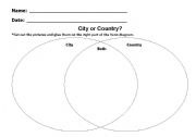 English Worksheet: Compare and Contrast - City or Country?