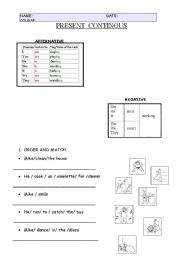 English worksheet: PResent continous