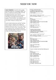 English Worksheet: Lady Antebellum - Need you now