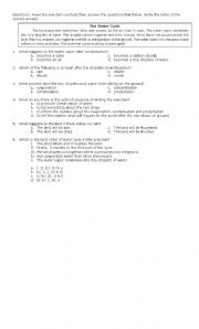 English Worksheet: The Water Cycle