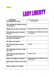 English Worksheet: pair work about the Statue of Liberty