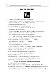 English Worksheet: Supersize Me