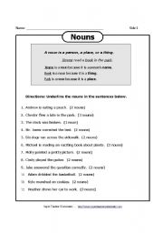 English worksheet: noun
