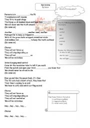 English Worksheet: Song worksheet: Uprising by Muse