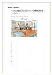 English Worksheet: Writing: Describing my room 