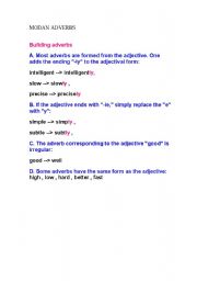 English Worksheet: MODAL ADVERBS