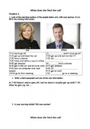 English Worksheet: morning routine