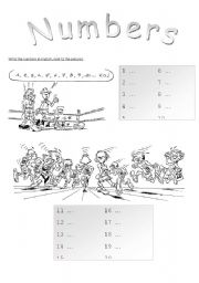 English Worksheet: Numbers : 1 -20