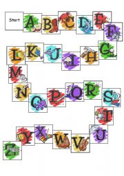 English Worksheet: Alphabet Board Game