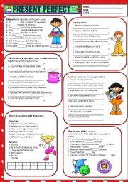 English Worksheet: PRESENT PERFECT