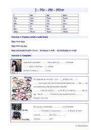 English Worksheet: Pronouns (I, me, my, mine)