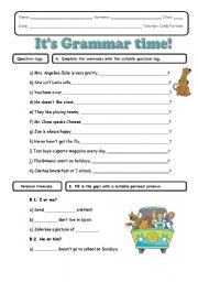 English Worksheet: Its grammar time