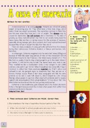 English Worksheet: test about anorexia version 2