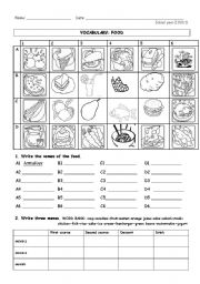 English Worksheet: Food- vocabulary