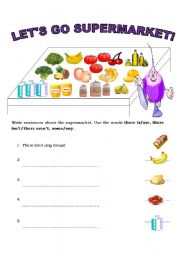 English Worksheet: LETS GO SUPERMARKET