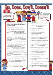 English Worksheet: Do, Does, Dont and Doesnt