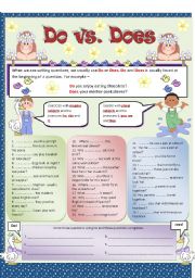 English Worksheet: Do vs Does