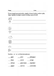 English worksheet: Asking Are you hungry, are you thirsty.