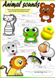 English Worksheet: ANIMAL SOUNDS (Part 2)