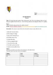 English worksheet: Word order (affirmative statements)