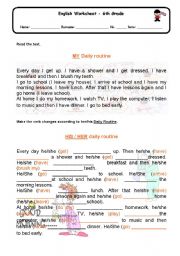 English Worksheet: Daily Routine