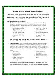 English Worksheet: short story movie poster priject