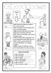 English Worksheet: Clothes