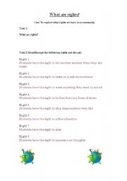 English Worksheet: What Are Rights?