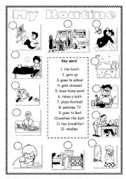 English Worksheet: My Routine