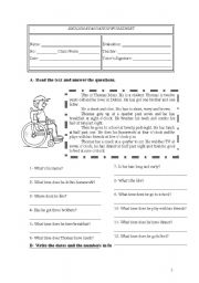English Worksheet: elementary