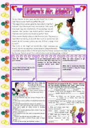 English Worksheet: Wheres Mr. Right?  Reading Comprehension + Grammar (the former, the latter) [3 tasks] ***editable